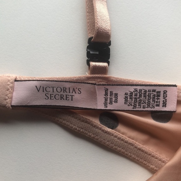 Victoria's secret intimates unlined nude polka dots bra 32C - Picture 2 of 5